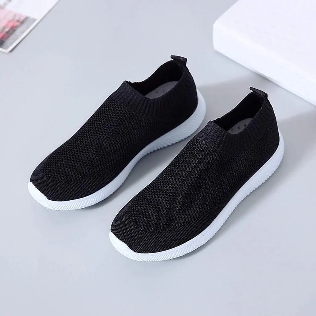 Women's Running Shoes All Black Pull On Sneakers Womens Black Womens Slip On Shoes with Arch Support Washable Womens High Top Sneakers Black Trendy Slip On Sneakers for Women 2023