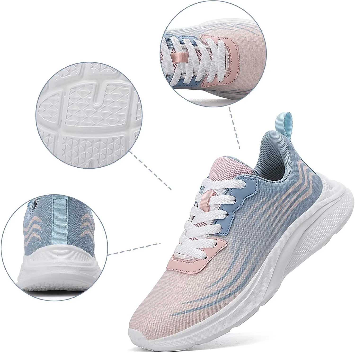 Women's Running Shoes Outdoor Breathable Athletic Sneakers Comfortable Non Slip Sports Walking Shoes for Women