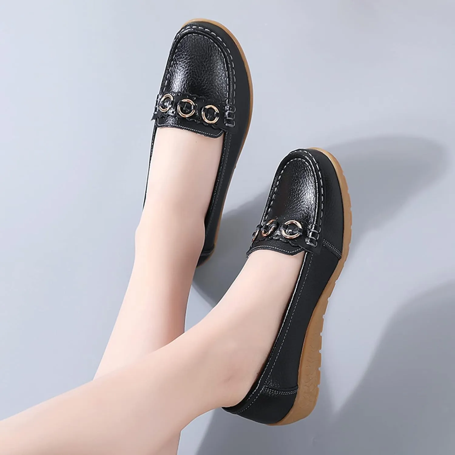 Womens Slip On Shoes Comfortable Dress Shoes Lightweight Penny Loafers Dressy Work Flats Business Shoes