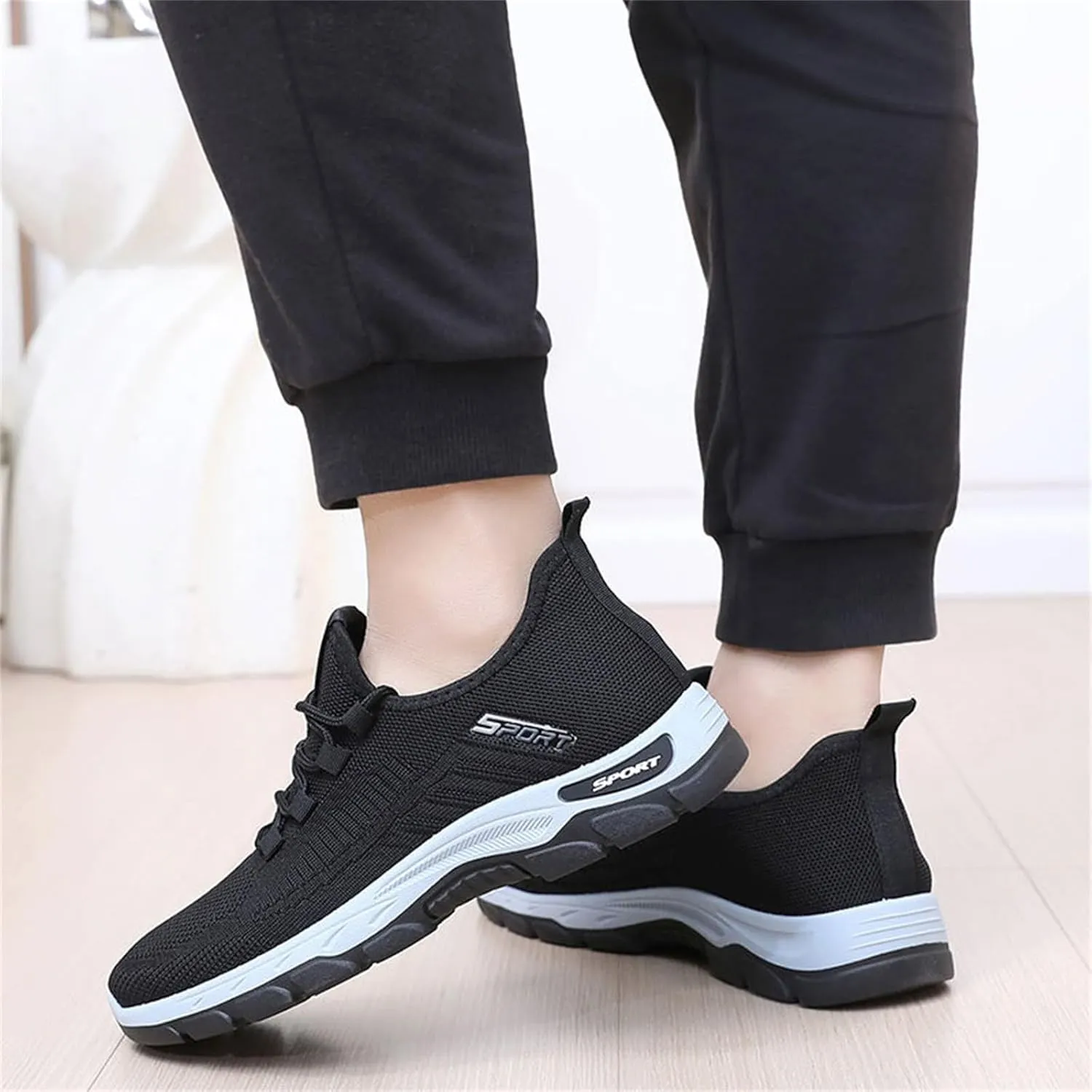 Womens Slip On Sneakers Wide Toe Box Shoes Extra Wide Width Sneakers Air Cushion Road Running Shoes Ultra Light Tennis Gym Workout Training Shoe Breathable Walking Shoe with Arch Support