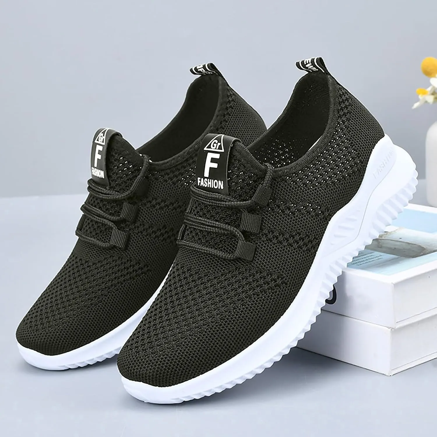 Womens Slip On Walking Shoes Wide Width Breathable Sneakers Air Cushion Road Running Shoe Workout Athletic Lightweight Casual Sport Shoes Ultra Light Tennis Gym Workout Training Shoe