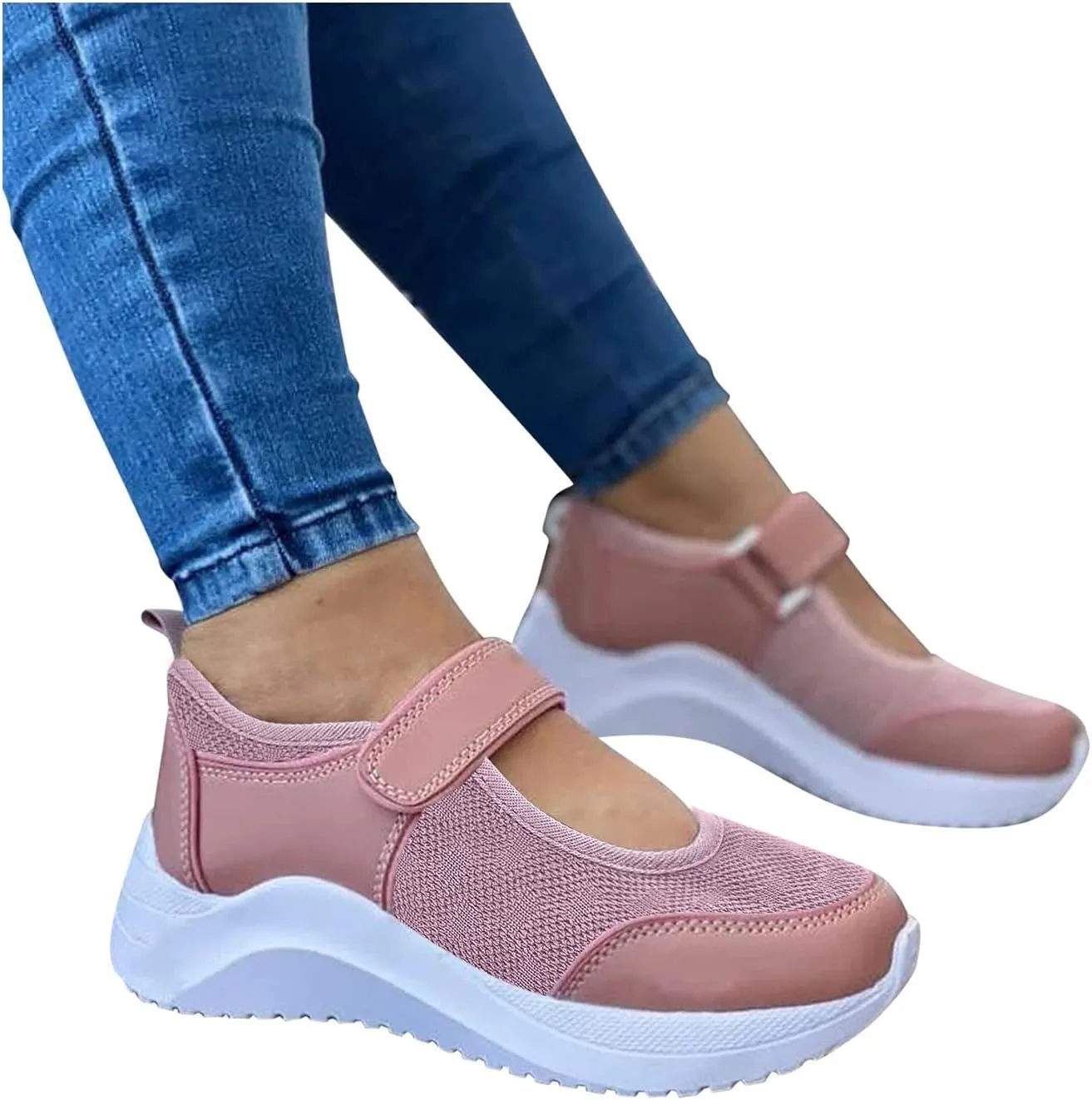 Women's Sneakers Zapatos para Mujer Comodos para Caminar Non Slip House Shoes for Women Elderly Womens Casual Sneakers Wide Width White Non Slip Shoes for Women Nurse
