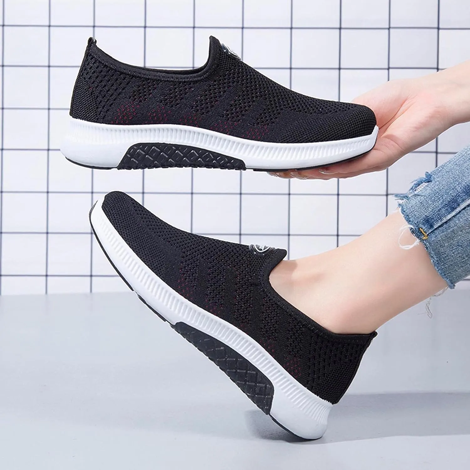 Women's Sneakers Zapatos para Mujer Comodos para Caminar Non Slip House Shoes for Women Elderly Womens Casual Sneakers Wide Width White Non Slip Shoes for Women Nurse
