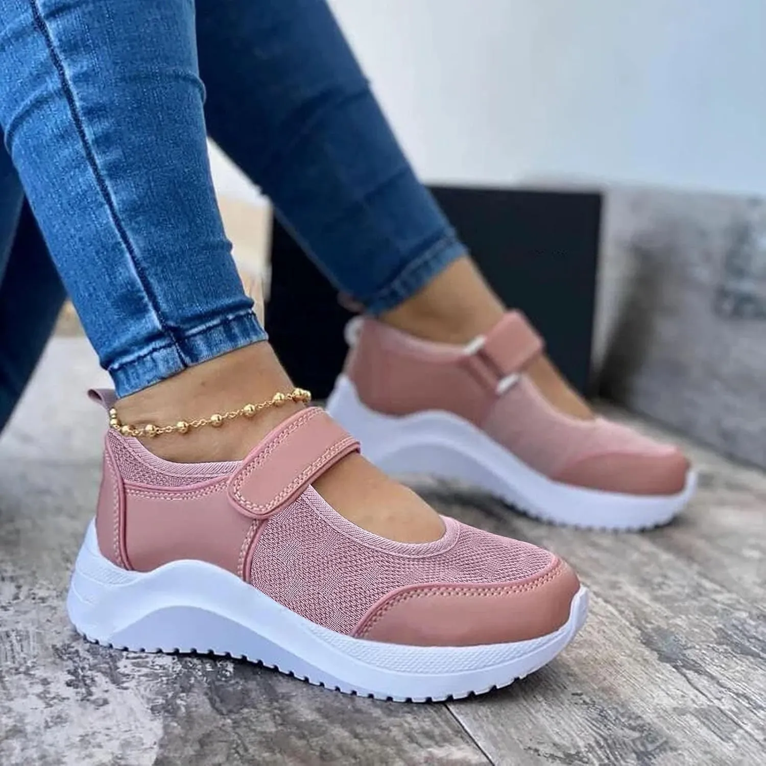 Women's Sneakers Zapatos para Mujer Comodos para Caminar Non Slip House Shoes for Women Elderly Womens Casual Sneakers Wide Width White Non Slip Shoes for Women Nurse