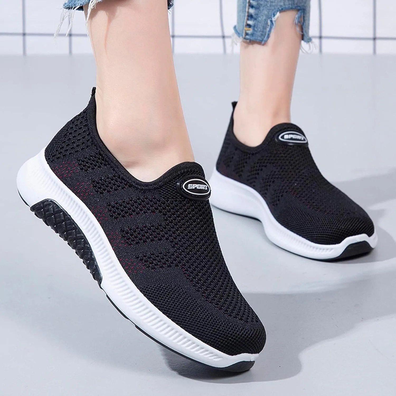 Women's Sneakers Zapatos para Mujer Comodos para Caminar Non Slip House Shoes for Women Elderly Womens Casual Sneakers Wide Width White Non Slip Shoes for Women Nurse