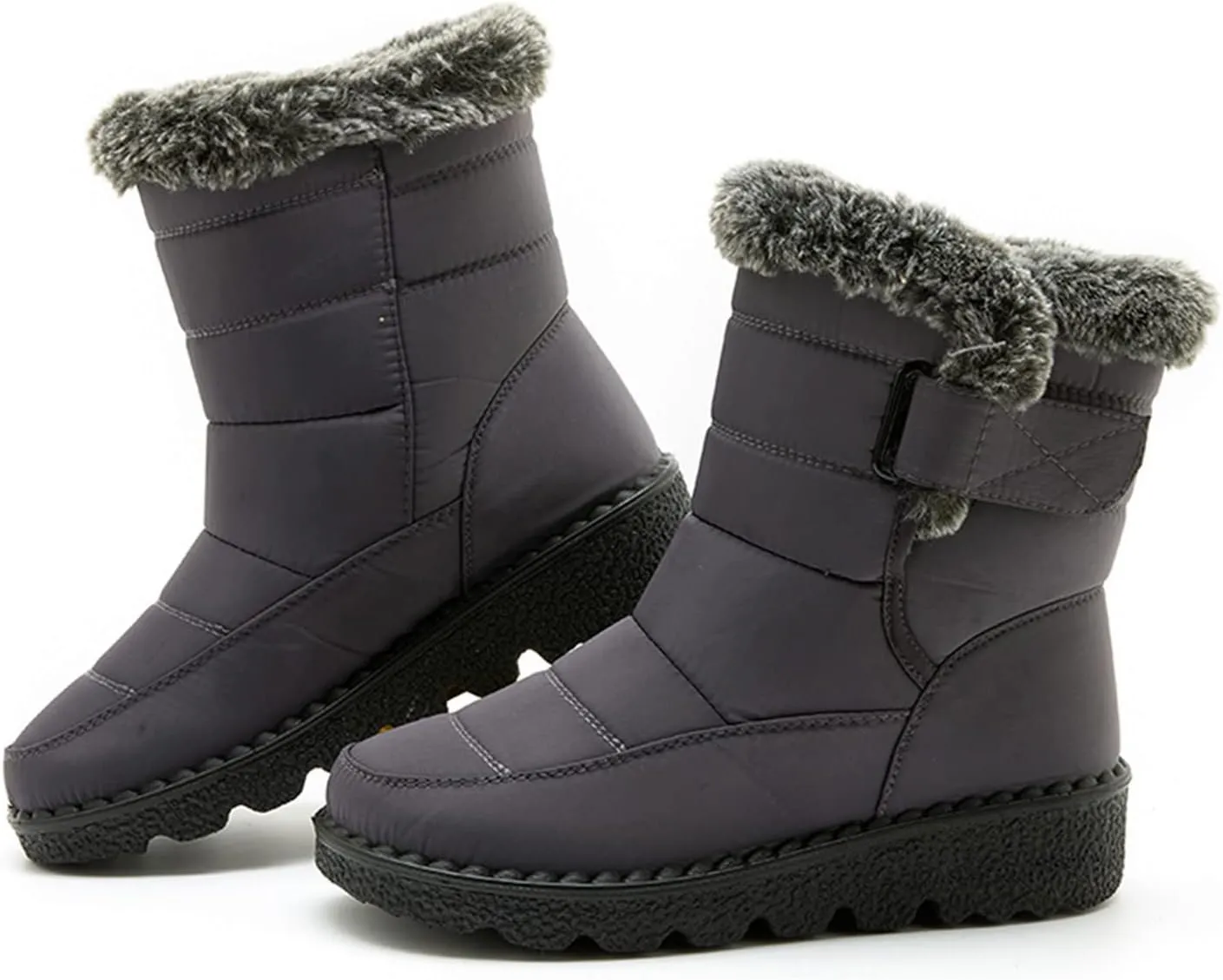 Womens Snow Boots Waterproof Adults Snow Boots Fall 2024 Women Winter Snow Boots Warm Fur Lined Short Slip On Boot Women Rain Boots Women Men Winter Booties