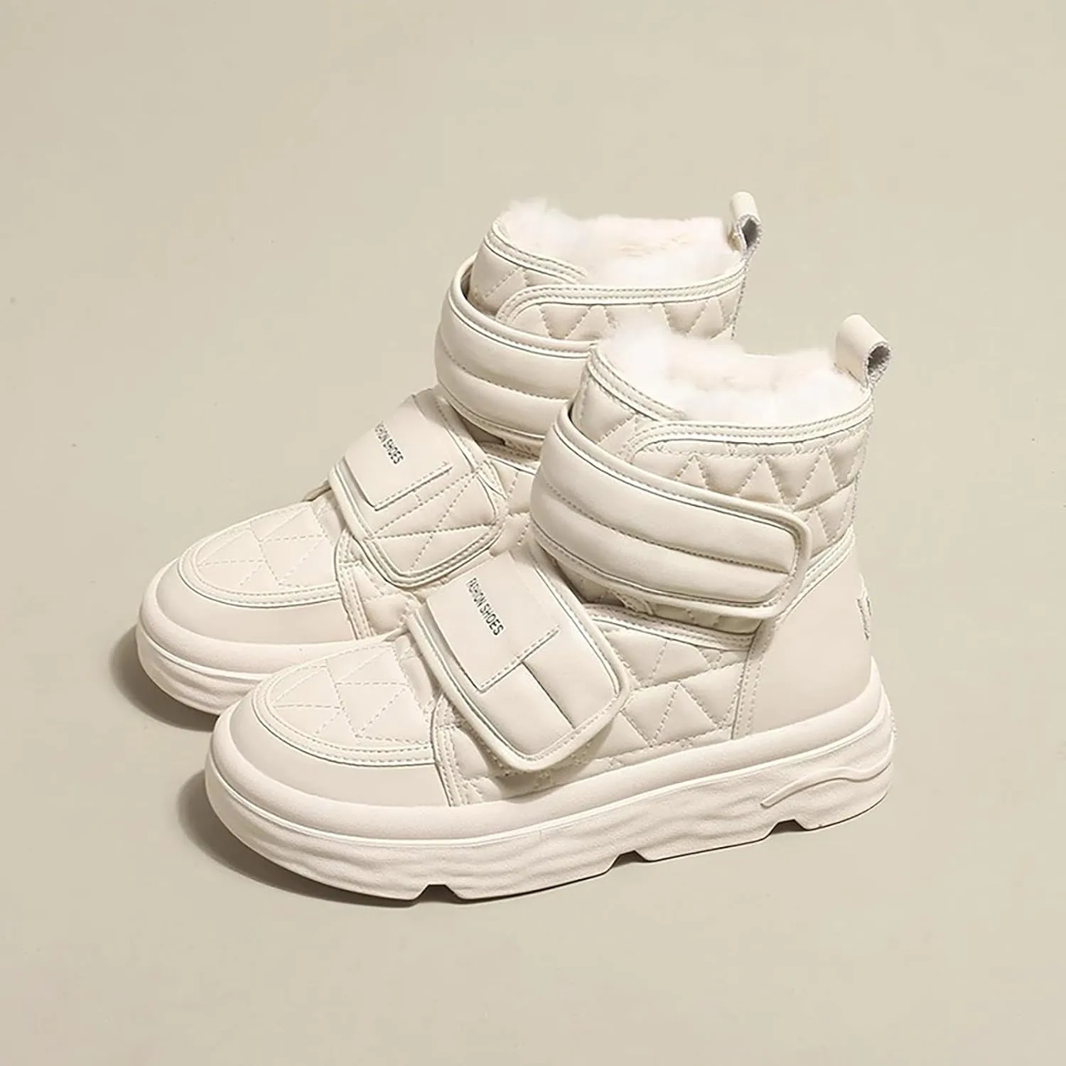 Womens Snow Boots Wide Calf Platform Boots Non Slip Womens Winter Low Top Ankle Shoes