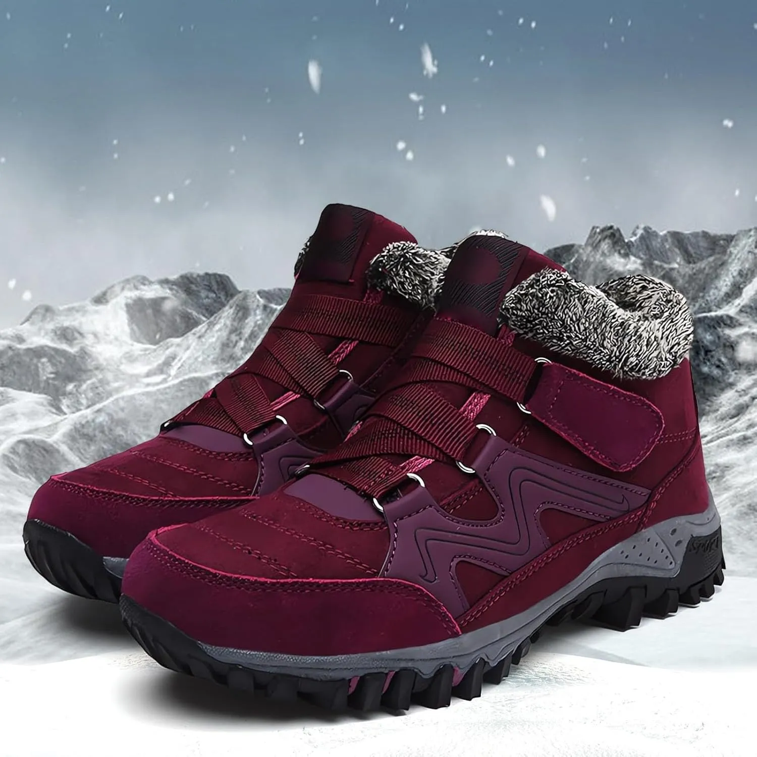 Women's Winter Boots Thermal Work Boots for Women, Unisex Waterproof Snow Shoes Non-Slip, Warm Comfy Booties Fashion Sneakers Walking Shoe