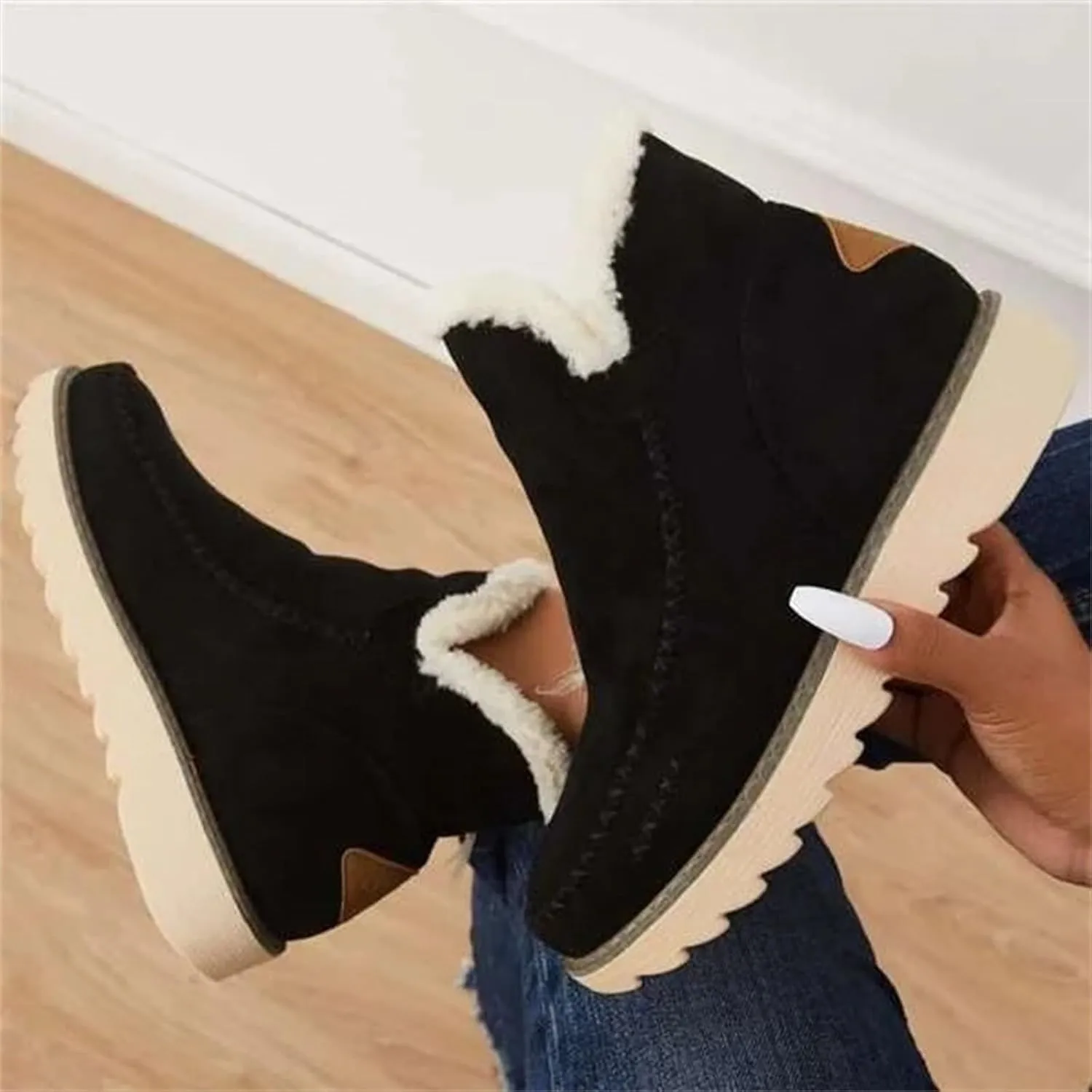 Womens Winter Boots Waterproof Adults Short Snow Boots Womens Winter Snow Boots with Warm Fur Lining Short Boot Women Winter Womens Rain Boots Men's Winter Booties