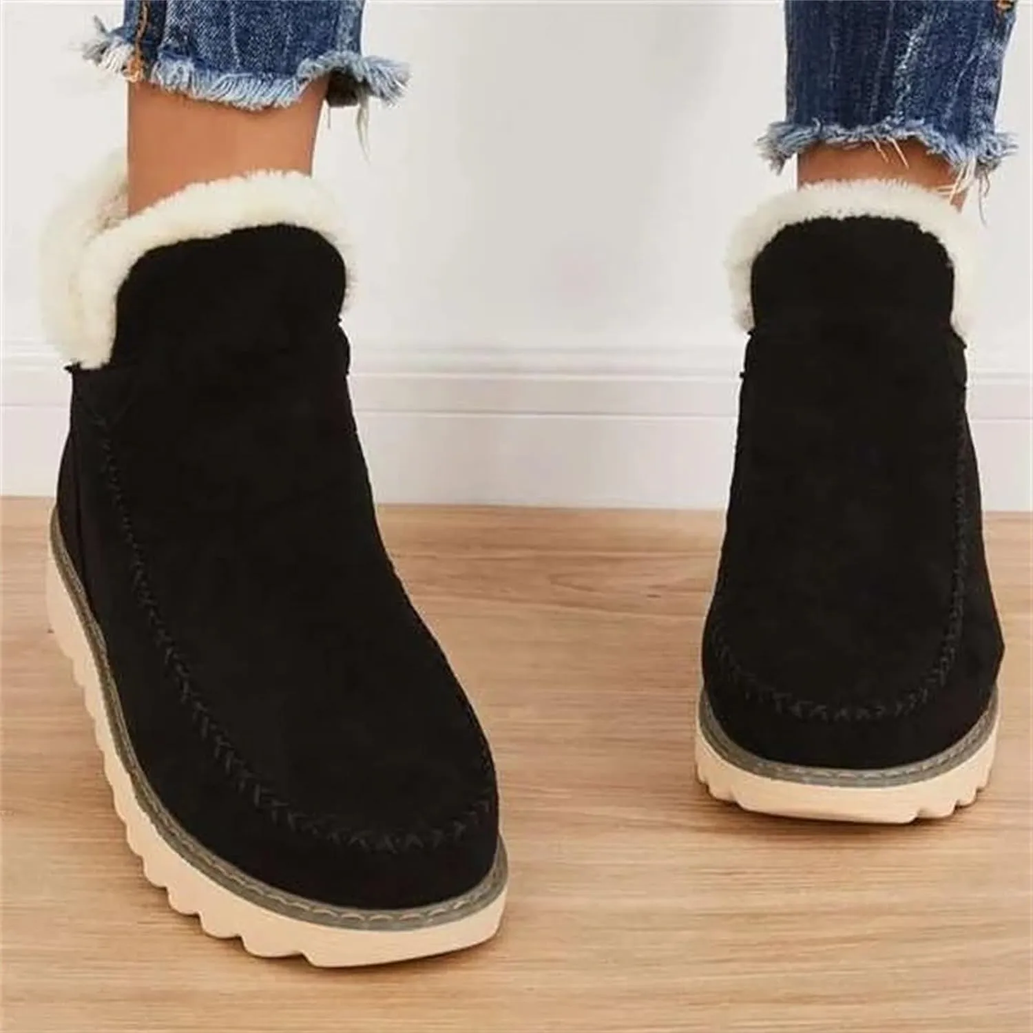 Womens Winter Boots Waterproof Adults Short Snow Boots Womens Winter Snow Boots with Warm Fur Lining Short Boot Women Winter Womens Rain Boots Men's Winter Booties