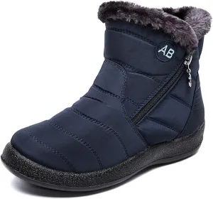 Womens Winter Boots Waterproof,Fashion High Top Cold-Weather Warm Snow Boots for Women,Comfortable Trekking Walking Fur Lined Boots,Slip Resistant