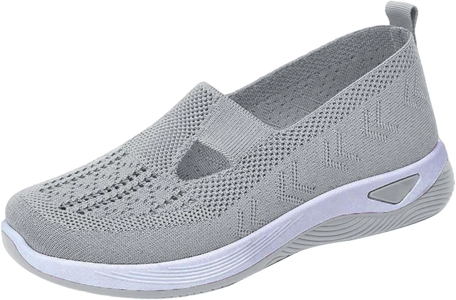 Women's Woven Orthopedic Breathable Soft Shoes Fashion Lightweight Go Walk Shoes for Women Mesh Breathable Hands Free Slip in Sneakers with Arch Support