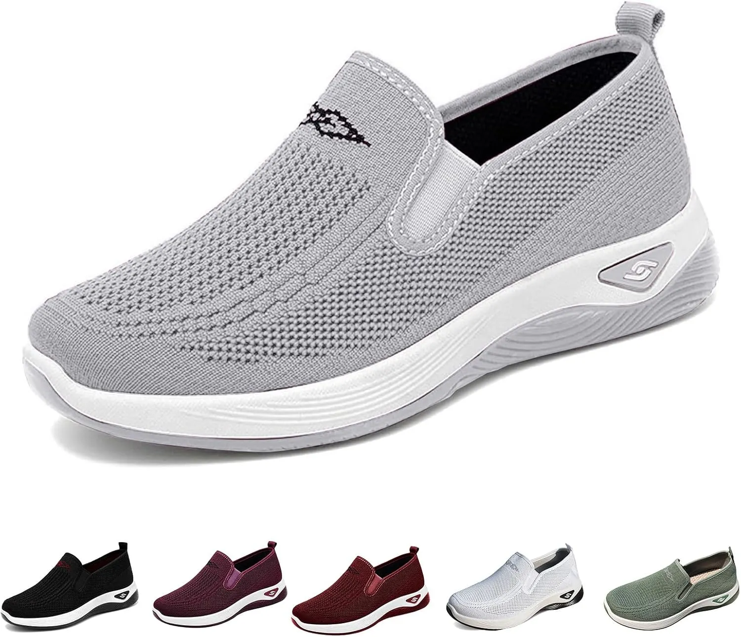 Women's Woven Orthopedic Breathable Soft Shoes Free Slip on Walking Shoes Casual Breathable Comfortable Sneaker Diabetic Foam Shoe Tennis Casual Non Slip Workout Sneakers