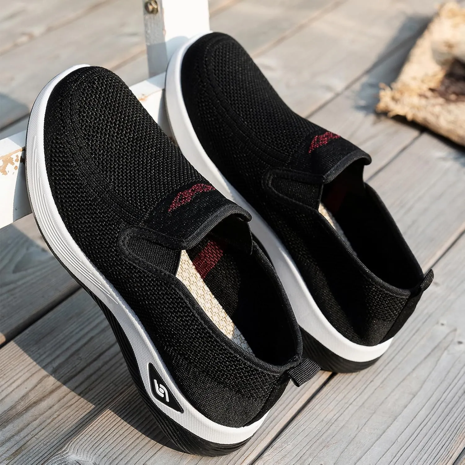 Women's Woven Orthopedic Breathable Soft Shoes Free Slip on Walking Shoes Casual Breathable Comfortable Sneaker Diabetic Foam Shoe Tennis Casual Non Slip Workout Sneakers