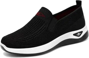 Women's Woven Orthopedic Breathable Soft Shoes Free Slip on Walking Shoes Casual Breathable Comfortable Sneaker Diabetic Foam Shoe Tennis Casual Non Slip Workout Sneakers