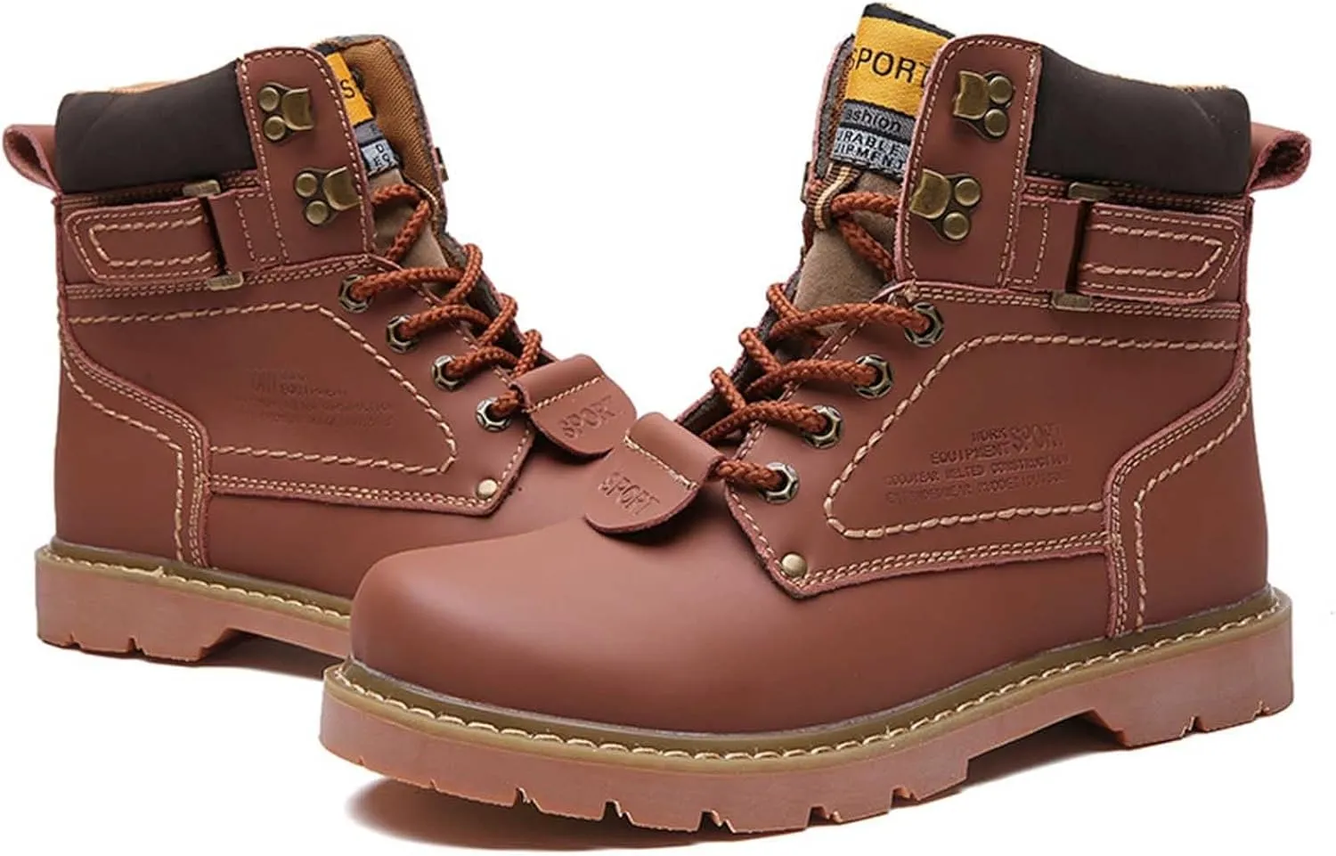 Work Boots for Men Waterproof Hiking Sneakers Shoes with Fur Lined Workout Shoes for Women Insulated Winter Outdoor Botas Waterproof Non Slip Hike Grounded Footwear
