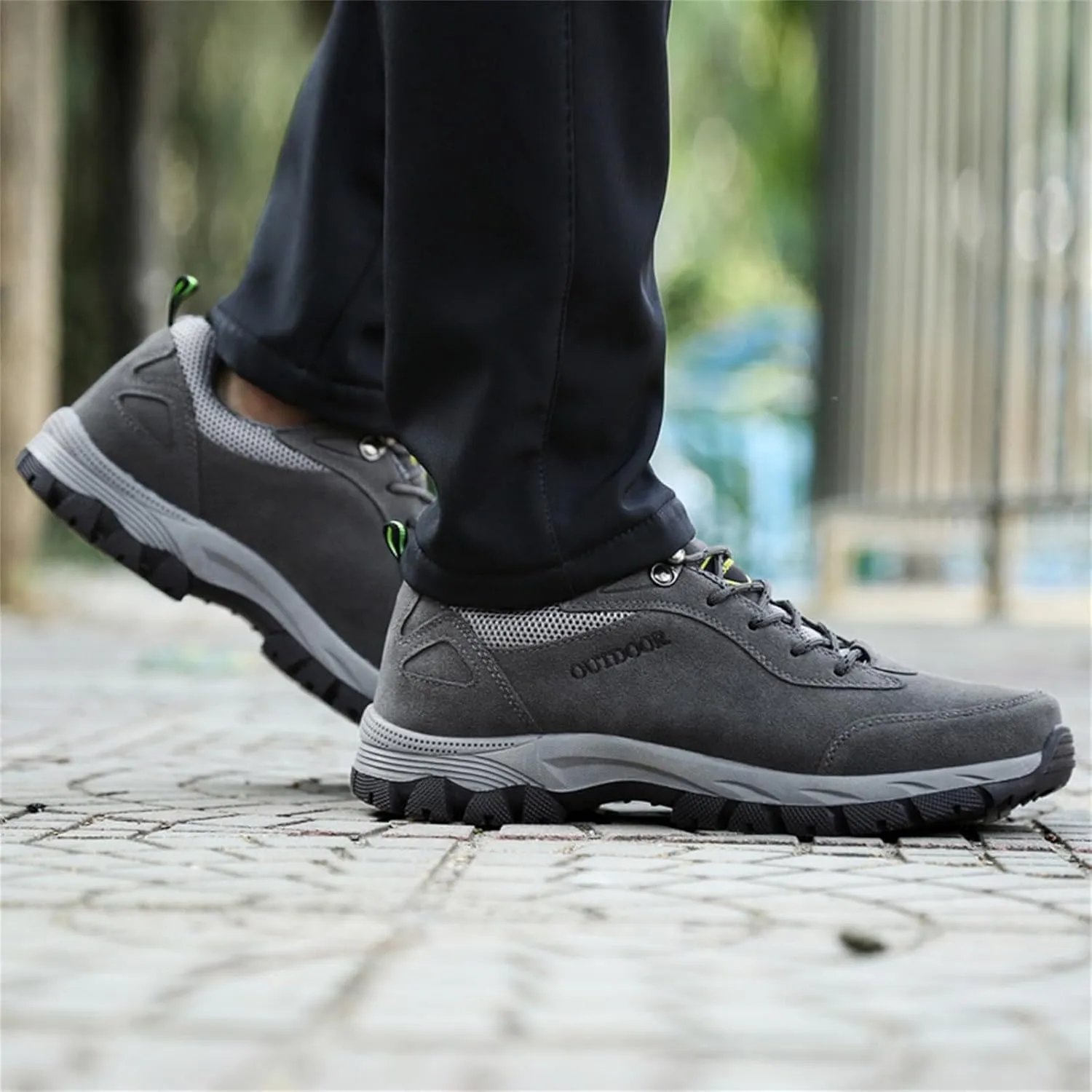 Workout Athletic Sport Shoes for Men Solid Thick Sole Hiking Shoes Comfortable Lace Up Outdoor Sneaker Mens Sneaker Boot