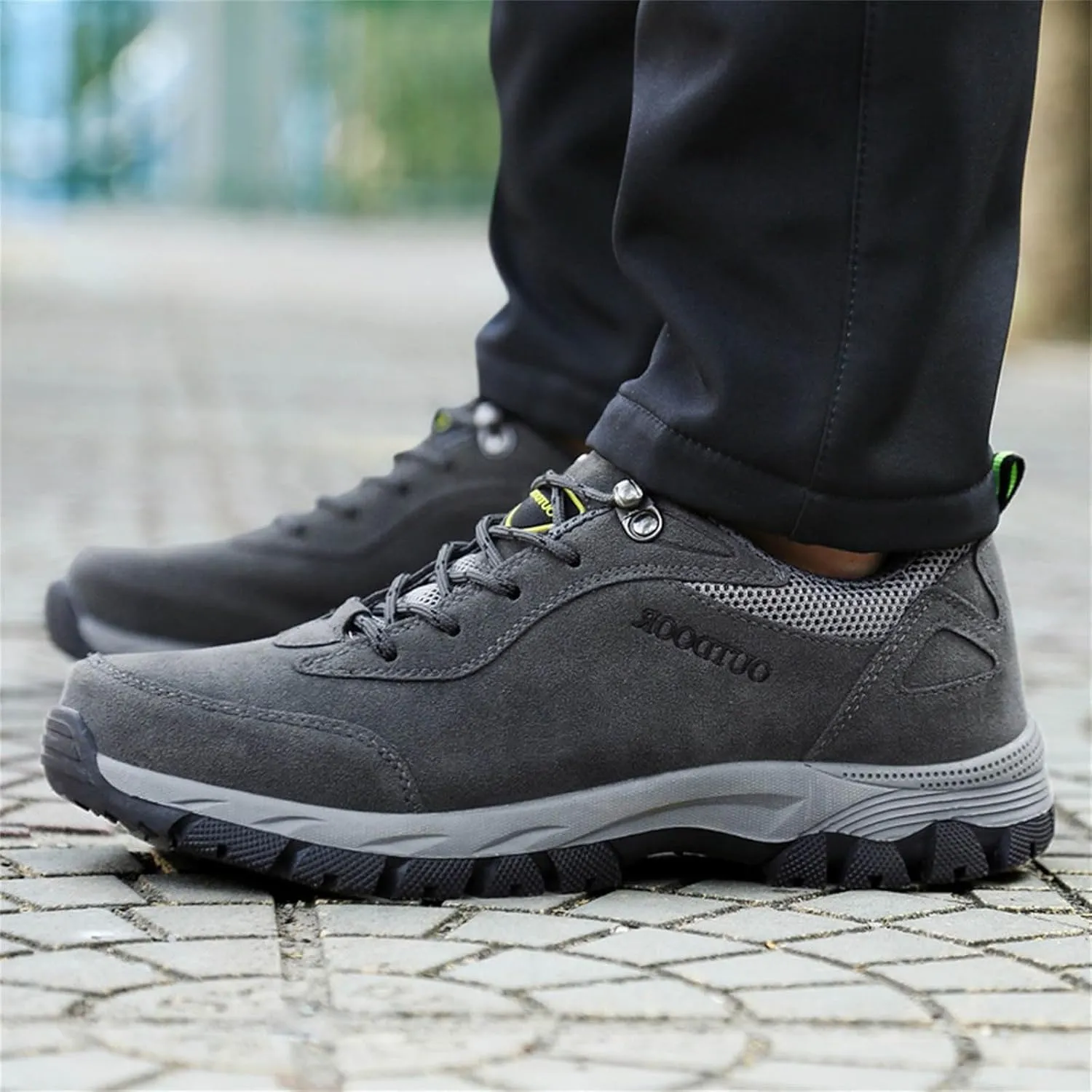 Workout Athletic Sport Shoes for Men Solid Thick Sole Hiking Shoes Comfortable Lace Up Outdoor Sneaker Mens Sneaker Boot