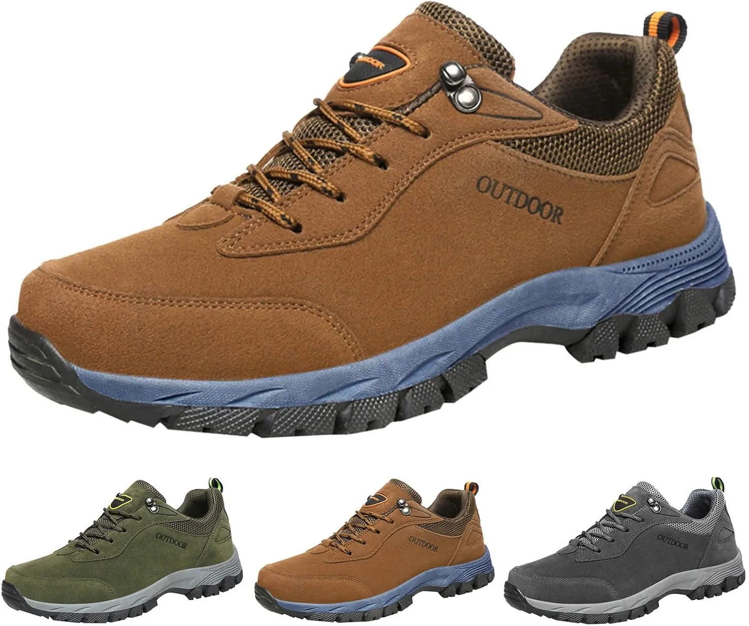 Workout Athletic Sport Shoes for Men Solid Thick Sole Hiking Shoes Comfortable Lace Up Outdoor Sneaker Mens Sneaker Boot