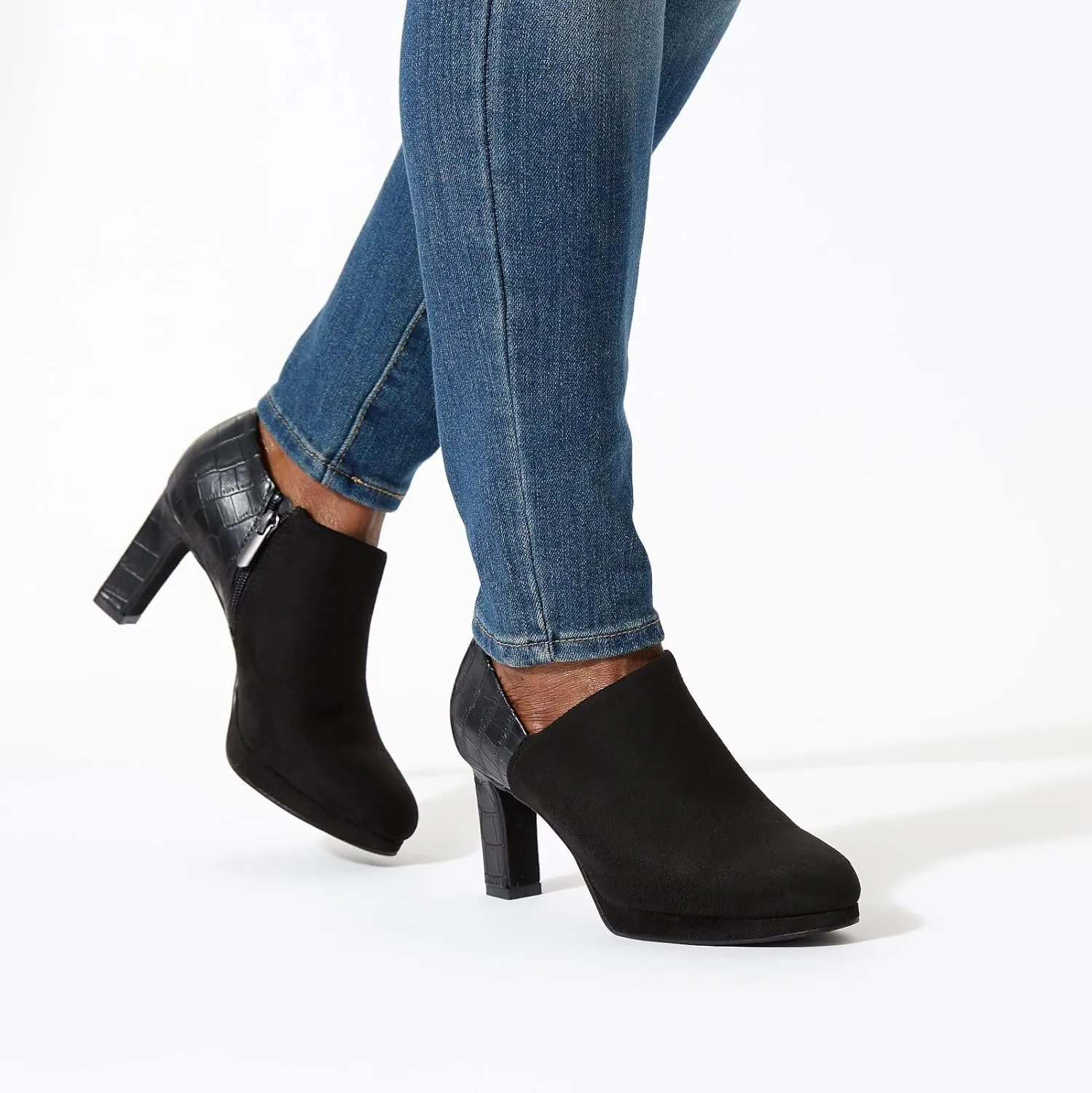 XAPPEAL Ayla - Women's Low Cut Heeled Suede Ankle Boots