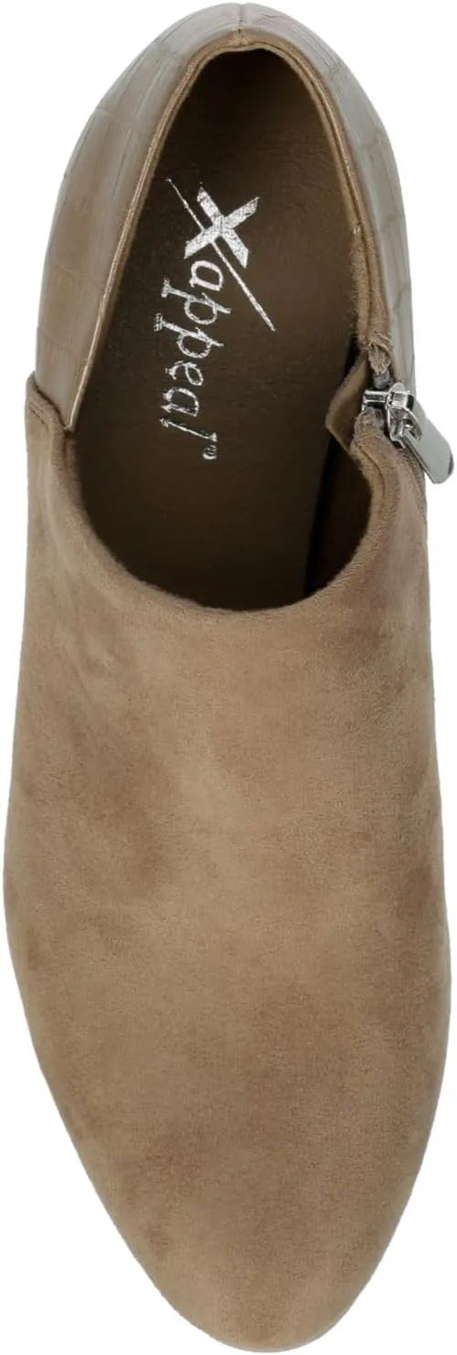 XAPPEAL Ayla - Women's Low Cut Heeled Suede Ankle Boots