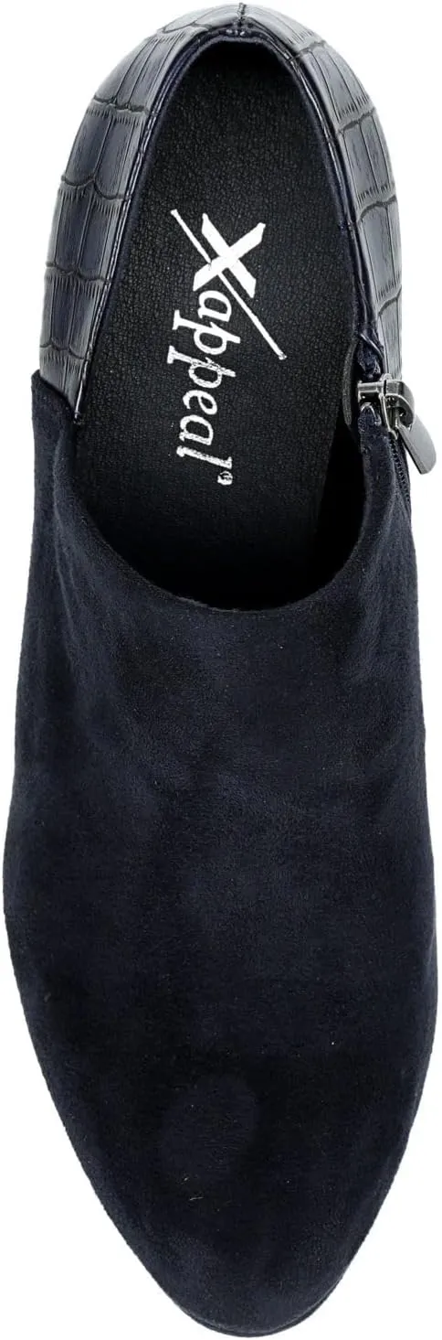 XAPPEAL Ayla - Women's Low Cut Heeled Suede Ankle Boots