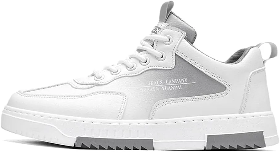 YAXE Men's Casual Comfortable High Top Lace Up Skateboard Shoes Soft Soles Anti Slip and Shock-Absorbing Walking Sneakers