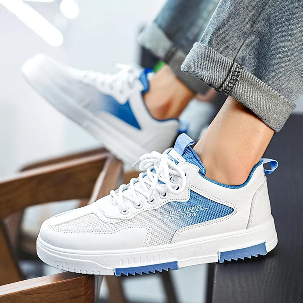 YAXE Men's Casual Comfortable High Top Lace Up Skateboard Shoes Soft Soles Anti Slip and Shock-Absorbing Walking Sneakers