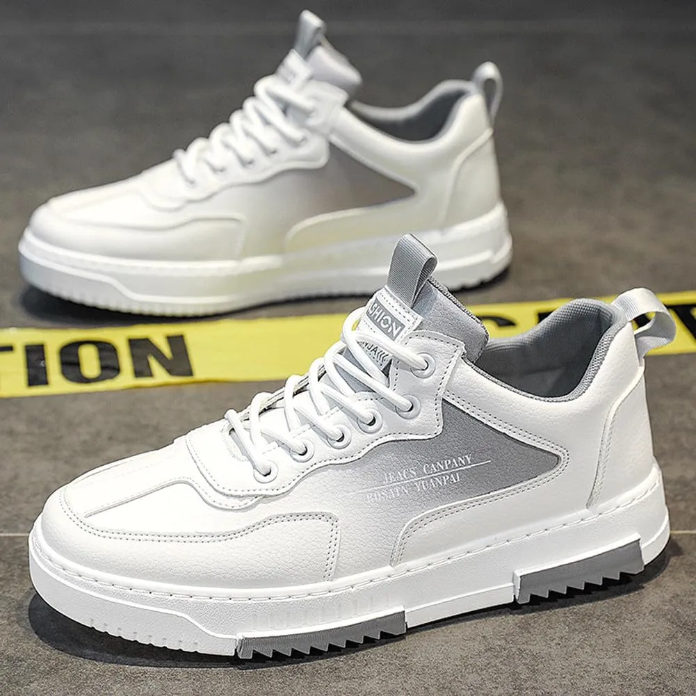 YAXE Men's Casual Comfortable High Top Lace Up Skateboard Shoes Soft Soles Anti Slip and Shock-Absorbing Walking Sneakers