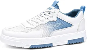 YAXE Men's Casual Comfortable High Top Lace Up Skateboard Shoes Soft Soles Anti Slip and Shock-Absorbing Walking Sneakers