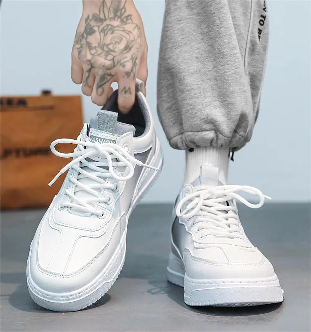 YAXE Men's Casual Comfortable High Top Lace Up Skateboard Shoes Soft Soles Anti Slip and Shock-Absorbing Walking Sneakers