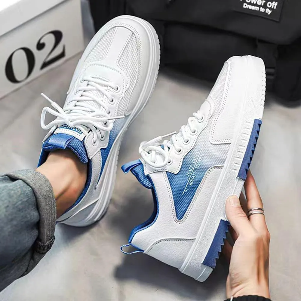 YAXE Men's Casual Comfortable High Top Lace Up Skateboard Shoes Soft Soles Anti Slip and Shock-Absorbing Walking Sneakers