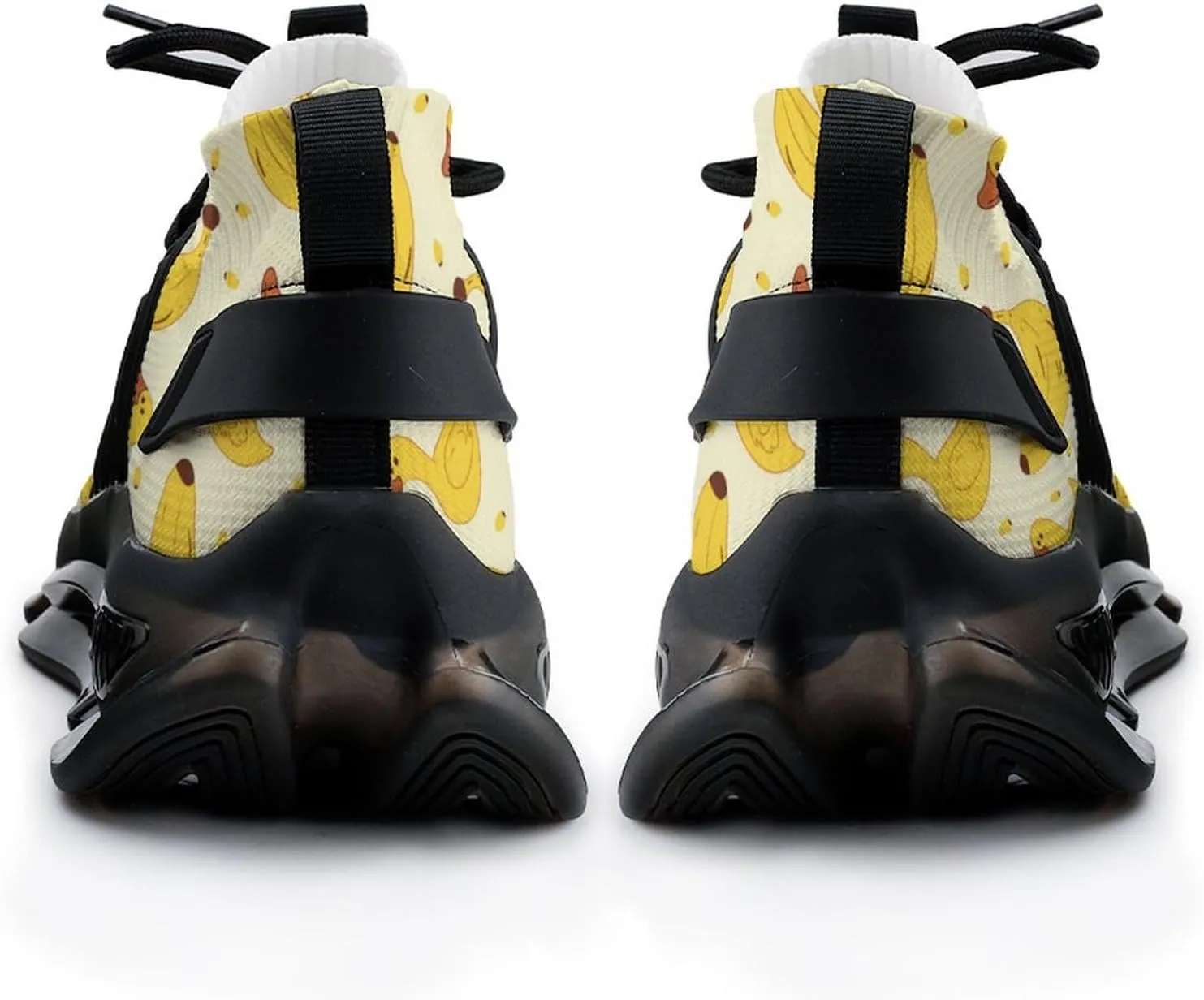 Yellow Duck and Bananas Men's Running Shoes Lightweight Walking Shoe Breathable Sneaker