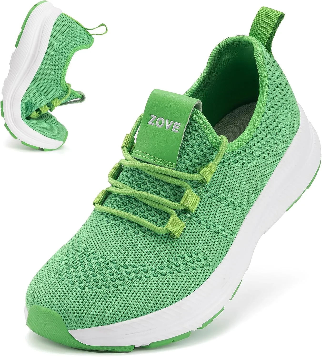 ZOVE Wide Toe Box Shoes Women Extra Wide Width Sneakers Ultra Light Road Running Shoes Non-Slip Tennis Sneakers Breathable Walking Athletic 8803 Green 39