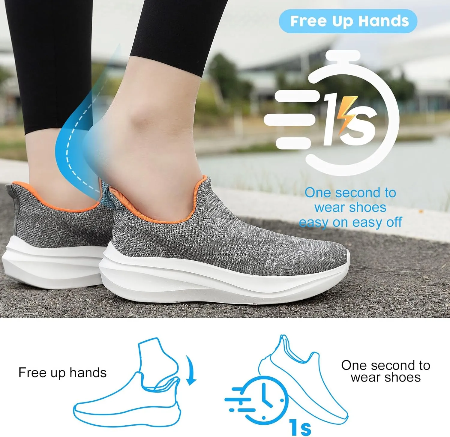 ZOVE Wide Toe Box Shoes Women Hands Free Wide Walking Shoes Ultra Light Tennis Breathable Wide Width Running Sneakers Athletic Gym Workout Trainers