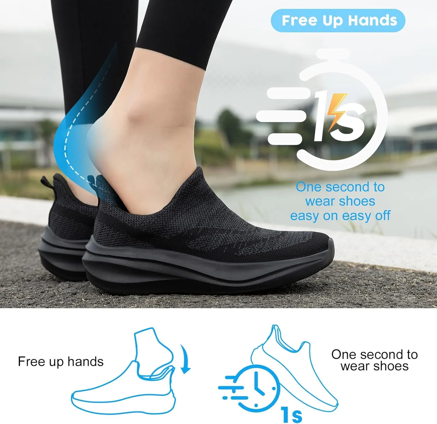 ZOVE Wide Toe Box Shoes Women Hands Free Wide Walking Shoes Ultra Light Tennis Breathable Wide Width Running Sneakers Athletic Gym Workout Trainers