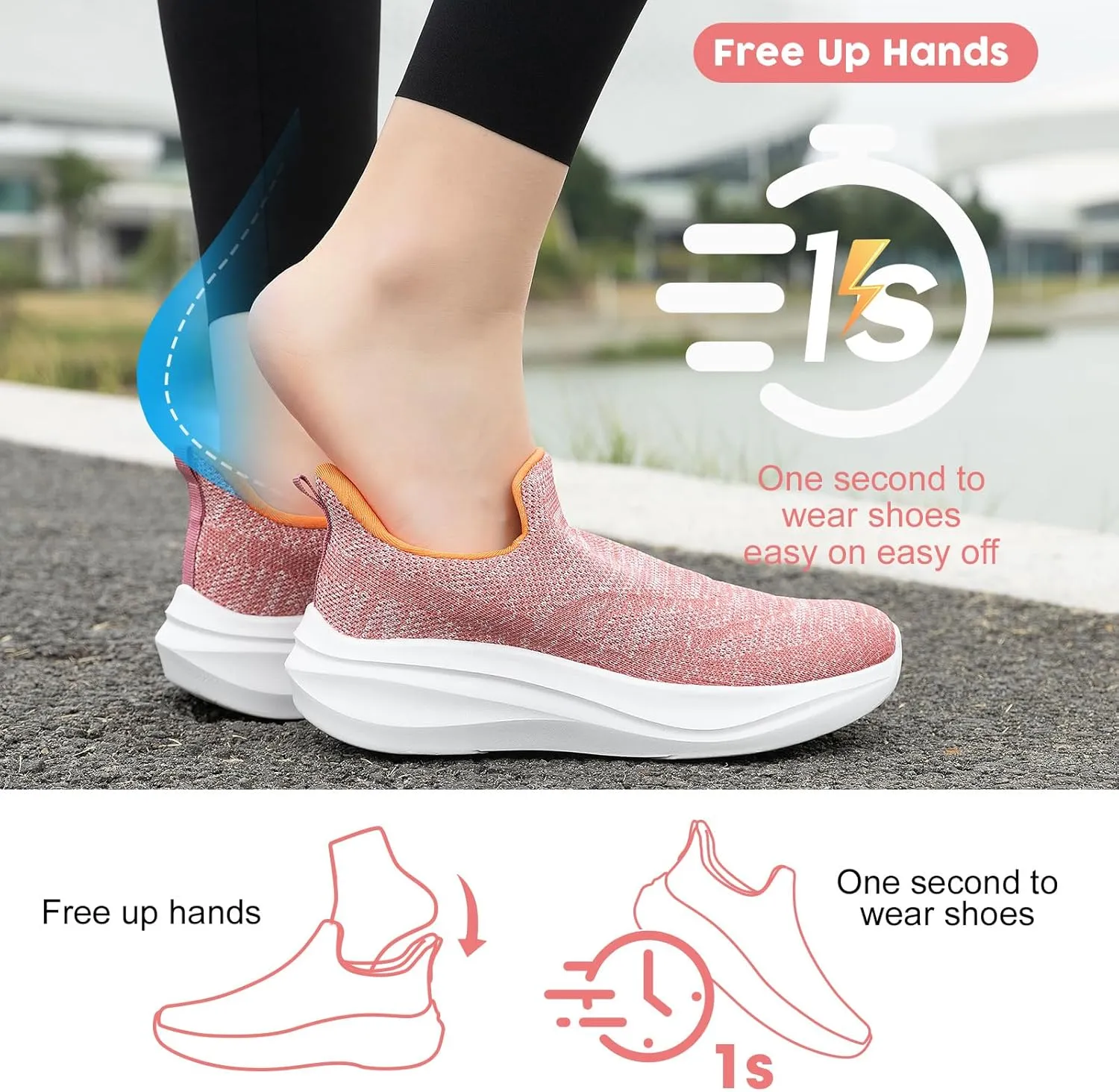 ZOVE Wide Toe Box Shoes Women Hands Free Wide Walking Shoes Ultra Light Tennis Breathable Wide Width Running Sneakers Athletic Gym Workout Trainers