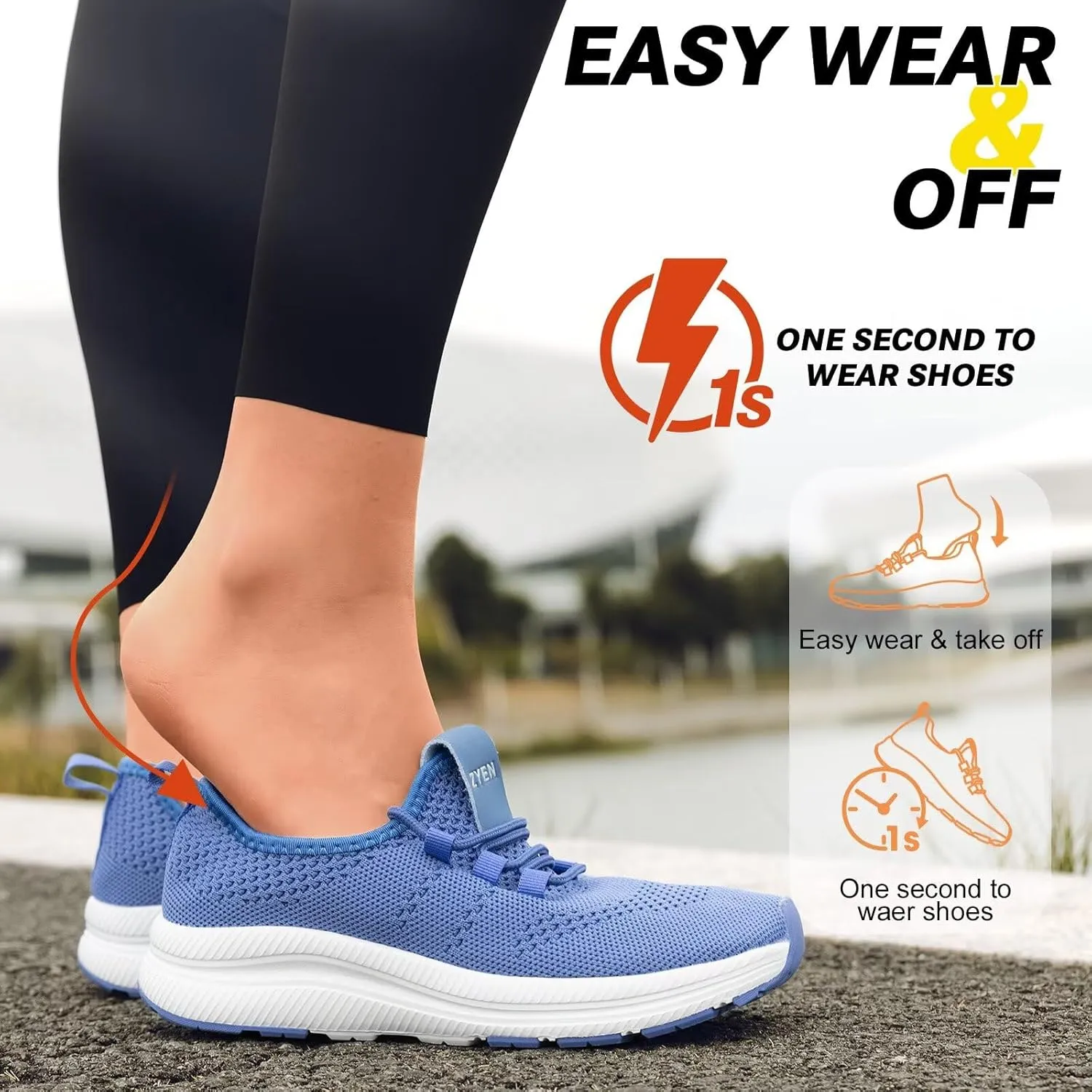ZYEN Wide Toe Box Shoes Women Non-Slip Ultra Light Running Sneakers Extra Wide Feet Arch Support Walking Shoes Tennis Diabetes Breathable Gym Workouts 6-12
